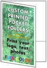 50 Printed Presentation Folders  Full Color Custom 2-pocket  Your Logo And Text