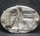 Xh17117 Cool Vintage 1983  unicorn  Fantasy Creature Artwork Pewter Belt Buckle