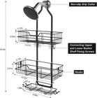 Over Head Hanging Shower Organizer Caddy Basket With Hooks For Bathroom Metal