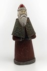 Belsnickel German Folk Art Hand Carved Wooden Santa Claus W embossed Metal Cloak