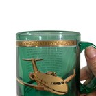 Canadair Challenger 601 3r Green Glass Embossed Mug Gold Lettering Jet Design