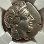 Attica Athens Athena Owl Ar Tetradrachm Silver Coin 440-404 Bc  Certified Ngc Vf