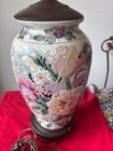 Vtg Chinese Famille Rose Style Porcelain Vase Lamp  Chinoiserrie Lamp