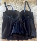 Vintage Triumph International Black Lace  Bustier 34b Boned