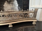 Brass Antique Ornate Fireplace Fender With Claw Feet 47 1 2     Hearth Guard