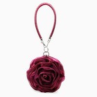 Rose Shaped Evening Bag Soft Satin Clutch Purse Floral Wristlet Handbag Maroon