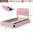 Twin Size Upholstered Bed Frame W  2 Drawer   Storage Headboard For Kids girls