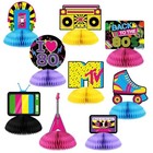  80s Party Decorations - 10pcs Neon Honeycomb Centerpieces For 1980s Birthday  