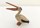 Wonderful antique  Miniature cold Painted pelican metal    Marked  france 