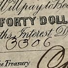 1861 Confederate States Of America Csa  40 Dollar Civil War Bond