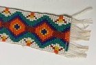 Handcrafted Native American Multicolor Beaded Strip Leather   Fringe End