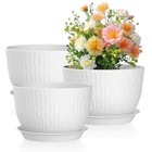 12 10 9 Inch Large Plant Pots  3 Pack Wide Flower Pots For 12 10 9 Inch White