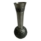 Rare Vintage Selandia Norway Pewter Vase 8  Brutalist Scandinavian Design Vg