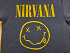 Nirvana T-shirt Men s Large Blue Yellow Adult Grunge Rock Band Graphic Logo Tee
