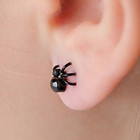 3d Spider Stud Earrings Black Gothic Halloween Punk Insect Jewelry For Women