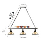 39  Wrought Iron Ball Design Wood Pool Table Light Billiard Lamp W Glass Shades
