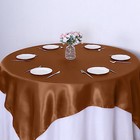 Cinnamon Brown Satin 72x72  Square Table Overlay Wedding Party Catering