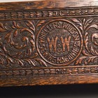 Carved Wheeler   Wilson Wood Sewing Box Velvet Lined  Engraved   Victorian 