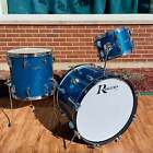 1960s Rogers Holiday Drum Set Blue Sparkle 20 12 14