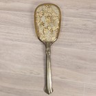 Vintage Mirror And Brush Set Vanity Set Gold Tone Floral Design Metal Hand Held