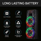 Dual 12  Portable Bluetooth Party Speaker Loud Heavy Bass Sound With Mic  remote