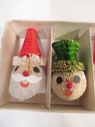 Vtg Japan Honeycomb 5 Christmas Ornaments Holt Howard Santa   Snowman