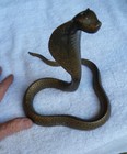 Vintage Brass Cobra Snake Figurine 6 3 4  Tall No Issues Carrol Shelby Ac Ford