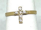 10kt Gold Children Cz Cross Ring-size 3 1 2-stamped   Guaranteed-free Shippping 