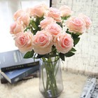 Pink Artificial Silk Rose Flowers Bridal Wedding Bouquet Home Decor