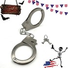 Metal Handcuffs Costume Police Cop Prisoner Halloween Fancy Dress Party Prop