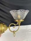 Converted Antique Vtg Gas Wall Sconce Victorian Art Nouveau Deco Acid Etch Glass