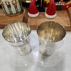 Set Of 2 Vintage Silver-plated Flared Edge Mint Julep Cups 4  Tall Silverplated