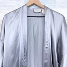 Victorias Secret Vintage Silk Robe Gray Lace Trim Gold Label Womens Medium