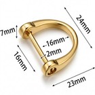 D Shape Key Ring With Screw Shackle  3 Pairs  3 Colors
