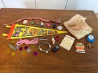 Vintage Florida Souvenir Lot     Felt Pennant  Conch Shell  Buttons  Trinkets