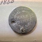 1850 Philadelphia Seated Liberty Half Dime Silver Business Strike Km 79 Holed