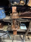 Antique 1890s Victorian Wood Wall Coat Rack Cast Iron Swivel Hooks Hall Tree