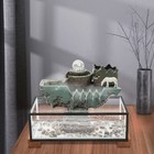 Tabletop Water Fountain With Led Light Resin Glass Waterfall Home Indoor Decor
