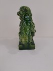 Vintage Chinese Foo Dog Green Glaze Ceramic Figure Statue 7 5  Tall