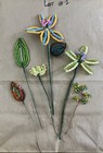 Lot Of 6 French Vintage Beaded Flowers  Handmade In France  Multicolors  Lot  1