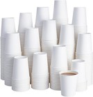 400 Pack 8 Oz Disposable Paper Coffee Cups  White Paper Hot Coffee Cups For P   