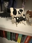 Schleich Fleckvieh Cow Family Lot Bull And Calf