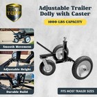 Tow Tuff Adjustable Steel 1000 Lb Heavy Duty Trailer Dolly W  Caster  used 