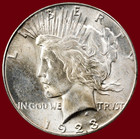 1923 S Peace Silver Dollar  1-bright Us Coin
