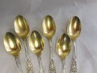 Dominick   Haff Renaissance 1894 Set 6 Sterling Silver Demitasse Spoons No Mono