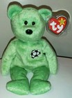 Ty Beanie Baby - Kicks The Soccer Bear  8 5 Inch  Mwmts Plush Stuffed Animal Toy