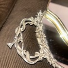Vintage 4 Pc Vanity Set Mirror Brush Comb Tray Silver Tone Floral Dresser