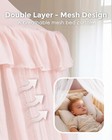 Double Layer Bed Canopy With Star Lights  Princess Play Tent  Pink  25 6  x106  
