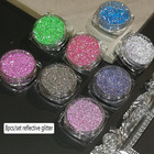 Reflective Glitter Powder Set  8 Colors Sparkle Diamond Nail Glitter Dust  Silve