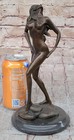 Elegant Nude Girl Sculpture Original Signed Bronze Marble Statue Art D  co Sale